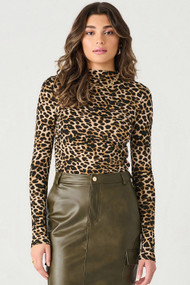 Dex High Neck Top in Cheetah Print