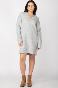 Dex Sweater Dress in Light Grey Melange