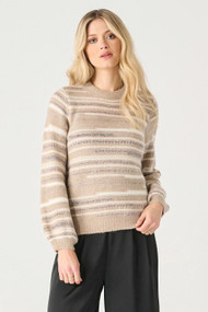 Black Tape Sequin Space Dye Sweater in Neutral