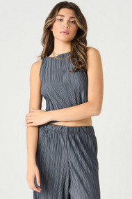 Dex Pleated Top in Slate