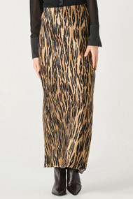 Black Tape Animal Print Maxi Skirt in Black