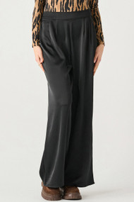 Black Tape High Waisted Satin Pant in Black