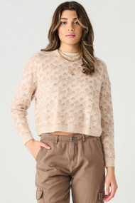 Dex Scalloped Sweater in Barely Pink