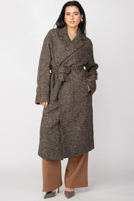 Black Tape Herringbone Coat in Neutral