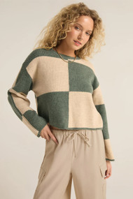 Z Supply Rosie Sweater in Palm Green