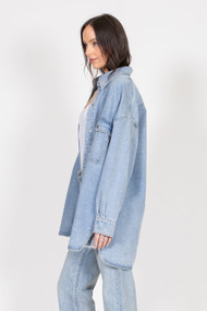 Brunette The Label Shania Denim Jacket in Light Blue