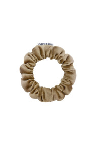 Chelsea King Edwardian Velvet Thins Scrunchie in Beige