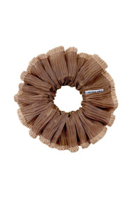 Chelsea King Allure Plisse Scrunchie in Truffle