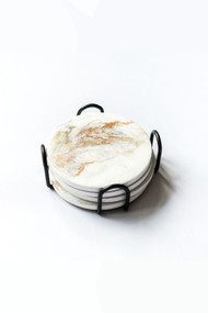 Lynn & Liana Ceramic Resin Coaster in Gold Quartz