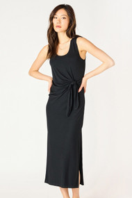 Dex Knotted Midi Dress in Black.