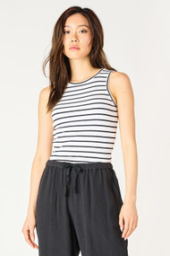 Dex Striped Tank in Black + White