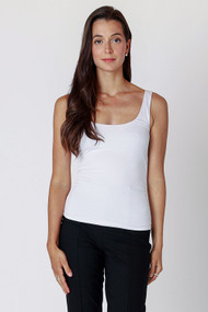 Black Tape Essential Tank in White