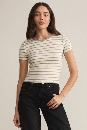 Z Supply Saxton Striped Tee in Sage Green