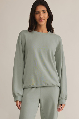 Z Supply Boyfriend Sweatshirt in Sage Green