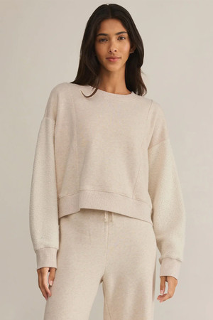 Z Supply LAX Sweatshirt in Light Heather Oatmeal