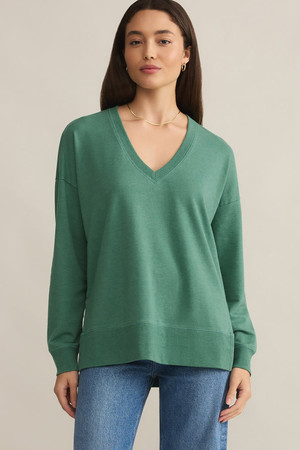 Z Supply Modern V-Neck Weekender in Botanical Green