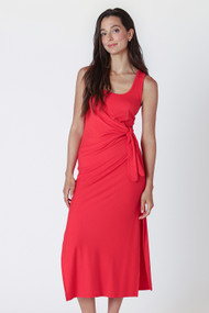 Dex Knotted Midi Dress in Scarlet