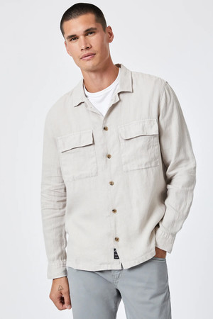 Mavi Linen Button Up in Moonstruck