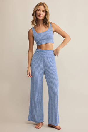 Z Supply Zoe Ribbed Lounge Set in Riviera Blue