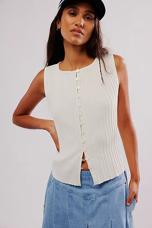 Free People Tilly Vest in Ivory