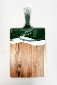 Lynn & Liana Large Acacia Cheese Board in Green + White