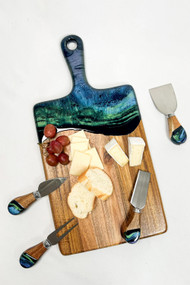 Lynn & Liana Medium Acacia Cheese Board in Northern Lights