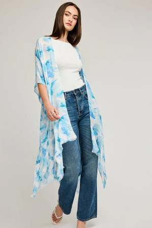 Gentle Fawn Mosaic Kimono in Capri Petal