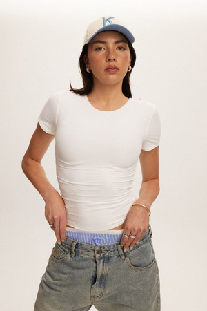 KuwallaTee Lea Contour Crew in White