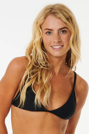 Ripcurl Premium Surf Fixed Tri Bikini in Black.