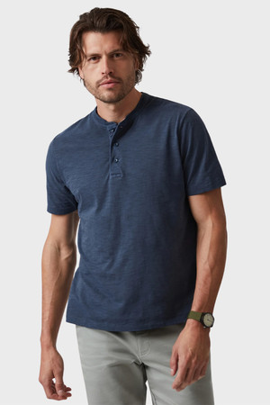 34 Heritage Slub Henley in Blue Night