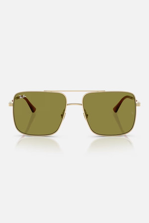 Ray-Ban 0RB3758 Ari Sunglasses in Pale Gold + Green