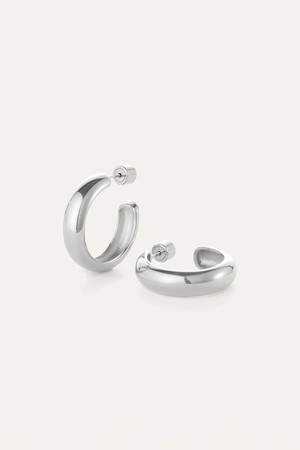 Jenny Bird Staple Hoops Medium in Platinum