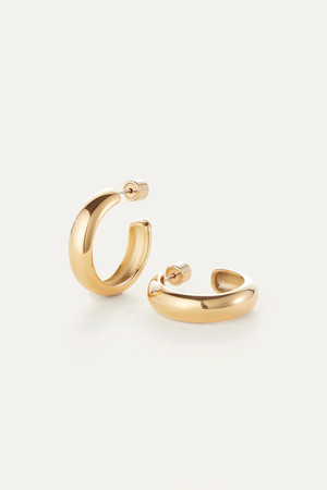 Jenny Bird Staple Hoops Medium in High Polish Gold