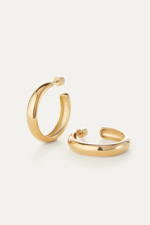 Jenny Bird Staple Hoops Large in High Polish Gold