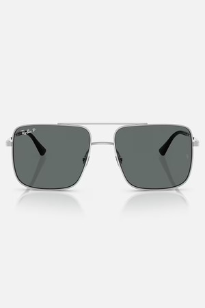 Ray-Ban 0RB3758 Ari Sunglasses in Silver + Dark Grey Polar