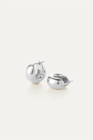 Jenny Bird Mini Tome Hoops in High Polish Silver