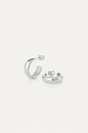 Jenny Bird Staple Hoops Small in Platinum