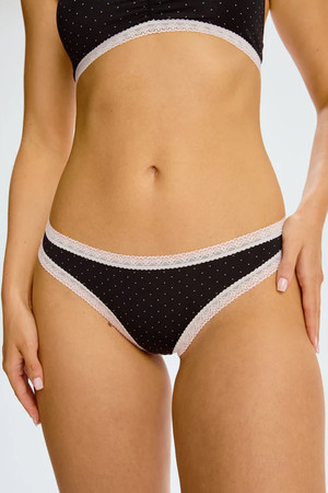Blush Micro Thong in Pin Dot