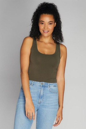 C'est Moi Bamboo Short Tank in Olive