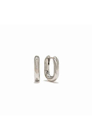 Lover's Tempo Small Paperclip Puff Hoops in Silver