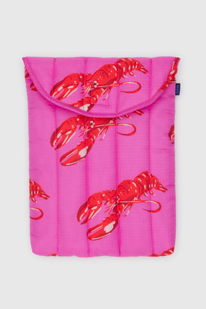 Baggu Puffy Laptop Sleeve 14" in Pink Lobster