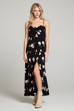 Saltwater Luxe Romie Midi Dress in Black