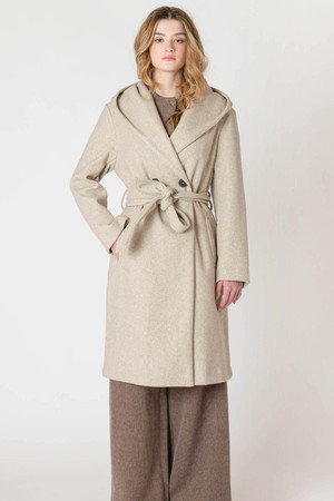 Room 34 Hooded Coat in Stone
