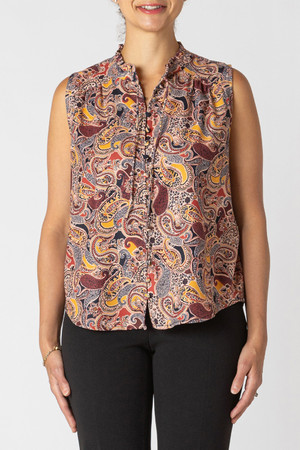 Dex Wrap Blouse in Harvest Paisley