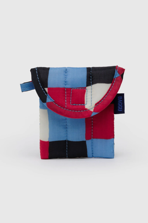 Baggu Puffy Earbuds Case in Painted Check