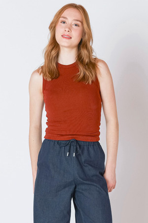 Dex Ribbed Tank in Burnt Orange