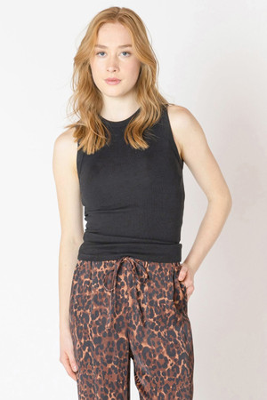 Dex Ribbed Tank in Black.