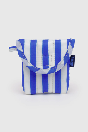 Baggu Puffy Earbuds Case in Painted Blue Stripe