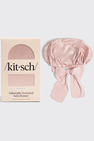 Kitsch Oversized Satin Bonnet in Blush