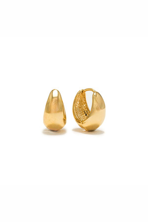 Lover's Tempo Oval Puff Hoops in Gold